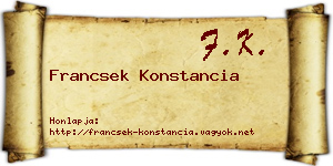 Francsek Konstancia névjegykártya